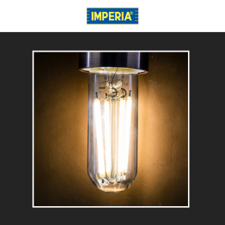 Lampadina LED E27 10W Tubolare T30 Filament in Vetro Imperia
