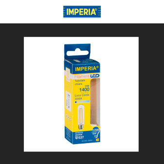 Lampadina LED E27 10W Tubolare T30 Filament in Vetro Imperia