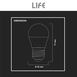 Lampadina LED E27 4,5W MiniGlobo G45 Sfera SMD Life