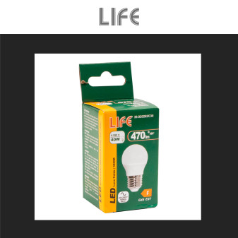 Lampadina LED E27 4,5W MiniGlobo G45 Sfera SMD Life