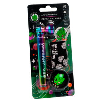 Pipa a Tubo Metallo + Grinder Chiusura Magnetica Champ High