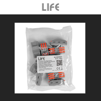 10 Connettori Universali 2 Poli a 3 Posizioni Life Mod. 38.3005023