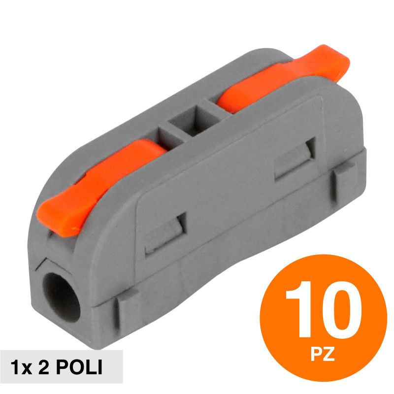 10 Connettori Universali 2 Poli a 1 PosizionieLife Mod. 38.3005021