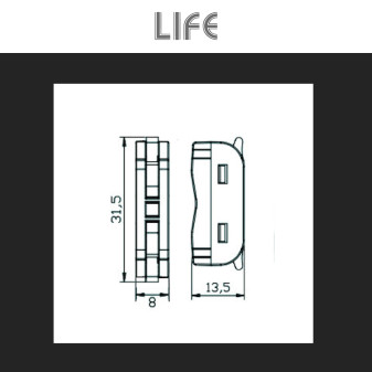 10 Connettori Universali 2 Poli a 1 PosizionieLife Mod. 38.3005021