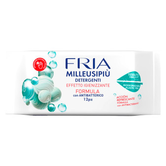 MilleUsiPiù 12 Salviette Igienizzanti Biodegradabili Rinfrescanti Fria