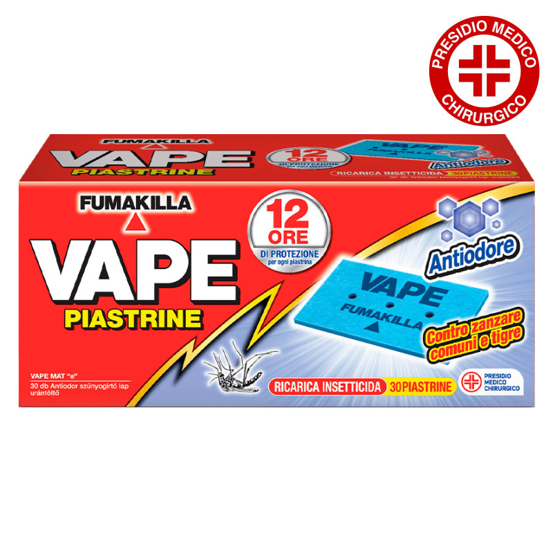 Piastrine di Ricarica Antiodore contro Zanzare Comuni e Tigre Vape