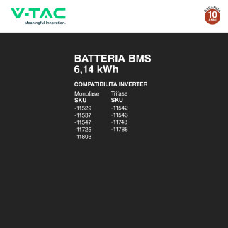 Batteria al Litio 51.2V 6.14kWh per Impianti Solari V-Tac