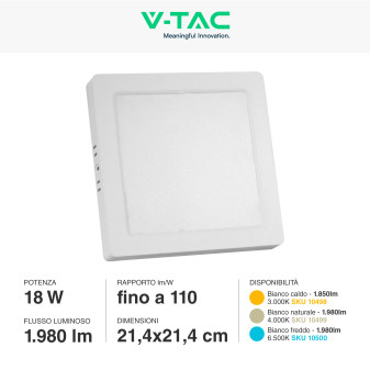 VT-60018 Mini Pannello LED Quadrato 18W SMD V-Tac