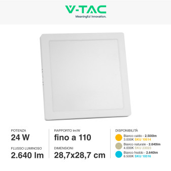 VT-60024 Mini Pannello LED Quadrato 24W SMD V-Tac