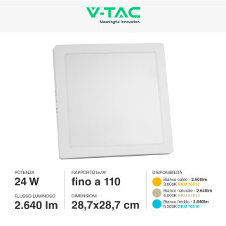 VT-60024 Mini Pannello LED Quadrato 24W SMD V-Tac
