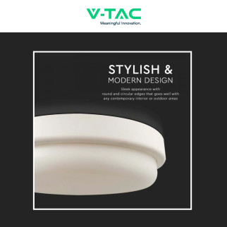 VT-8096 Plafoniera LED 18W Rotonda SMD IP54 Bianca V-Tac