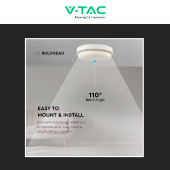 VT-8096 Plafoniera LED 18W Rotonda SMD IP54 Bianca V-Tac