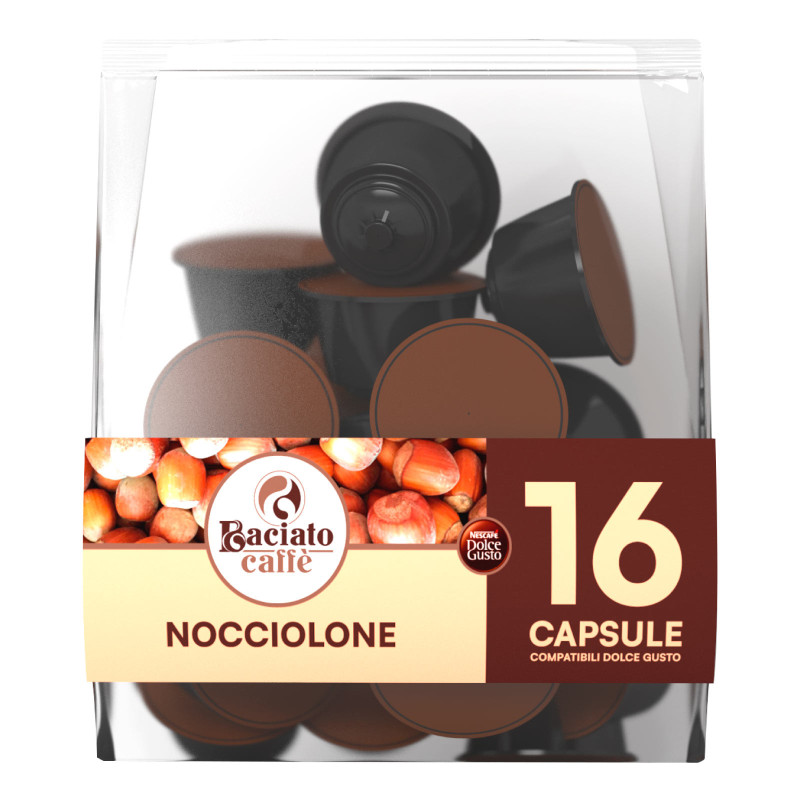 16 Capsule Baciato Caffè Nocciolone Cialde Compatibili Nescafè