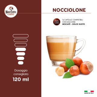 16 Capsule Baciato Caffè Nocciolone Cialde Compatibili Nescafè