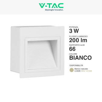VT-1143 Punto Luce LED SMD 3W a Parete Bianco V-Tac