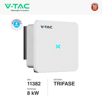 VT-6608310 Inverter 8kW Trifase Pannelli Fotovoltaici V-Tac CEI 0-21