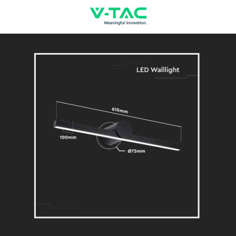 Lampada LED da Specchio 10W VT-7022 SMD Colore Nero V-Tac