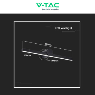 Lampada LED da Specchio 10W VT-7022 SMD Colore Nero V-Tac
