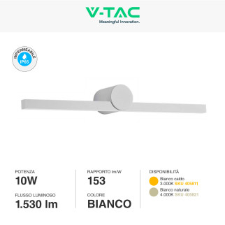 Lampada LED da Specchio 10W VT-7022 SMD Colore Bianco V-Tac