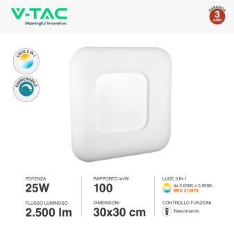 VT-7309 Plafoniera LED Quadrata 25W SMD CCT V-Tac Gallery