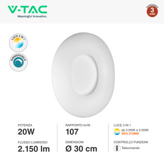 VT-7308 Plafoniera LED Rotonda 25W SMD CCT V-Tac Gallery
