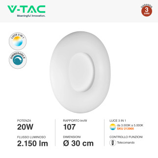 VT-7308 Plafoniera LED Rotonda 25W SMD CCT V-Tac Gallery