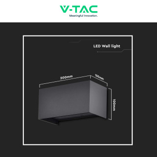 VT-8125 Lampada LED da Muro 24W SMD Colore Nero V-Tac