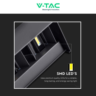 VT-8125 Lampada LED da Muro 24W SMD Colore Nero V-Tac