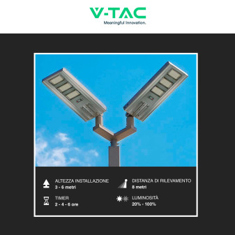 VT-30301ST Lampada Stradale 40W Pannello Solare IP65 V-Tac