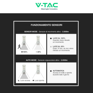 VT-30301ST Lampada Stradale 40W Pannello Solare IP65 V-Tac