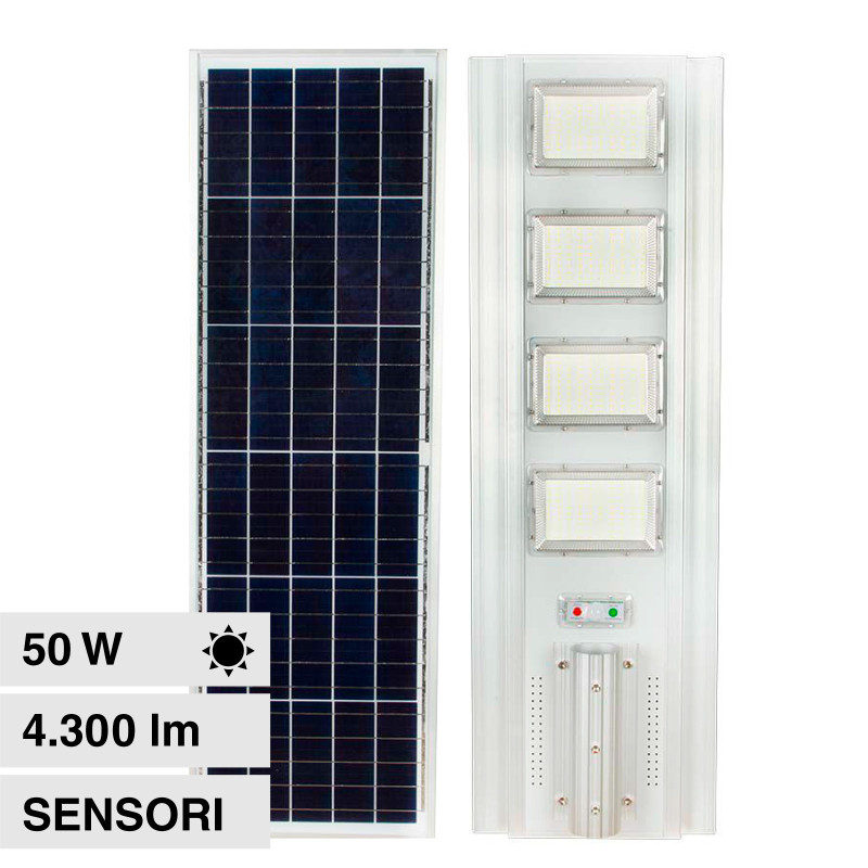 VT-40401ST Lampada Stradale 50W Pannello Solare IP65 V-Tac
