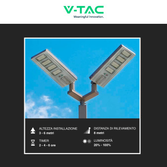 VT-40401ST Lampada Stradale 50W Pannello Solare IP65 V-Tac