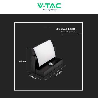 VT-11020S Lampada LED da Muro 17W SMD Sensore PIR V-Tac