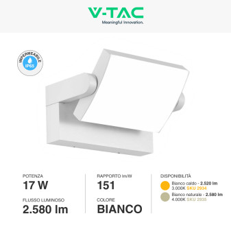 VT-11020 Lampada LED da Muro 17W Ruotabile SMD Bianca V-Tac