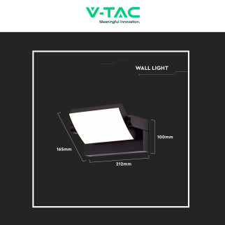 VT-11020 Lampada LED da Muro 17W Ruotabile SMD Nera V-Tac