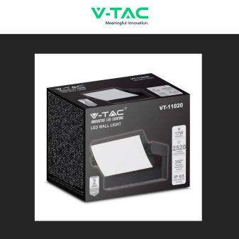 VT-11020 Lampada LED da Muro 17W Ruotabile SMD Nera V-Tac