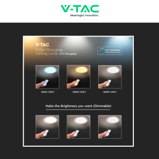 VT-8401 Plafoniera LED Tonda 40W SMD CCT 3in1 V-Tac Gallery