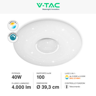 VT-8405 Plafoniera LED Tonda 40W SMD CCT 3in1 V-Tac Gallery