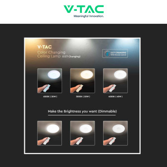 VT-8405 Plafoniera LED Tonda 40W SMD CCT 3in1 V-Tac Gallery