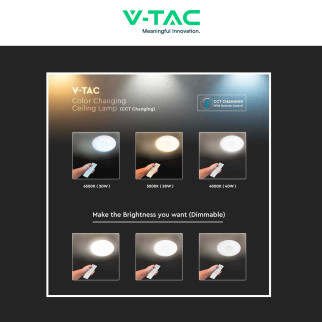 VT-8405 Plafoniera LED Tonda 40W SMD CCT 3in1 V-Tac Gallery