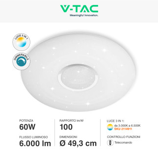 VT-8556 Plafoniera LED Tonda 60W SMD CCT 3in1 V-Tac Gallery