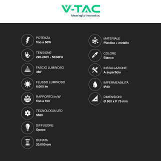 VT-8557 Plafoniera LED Tonda 60W SMD CCT 3in1 V-Tac Gallery