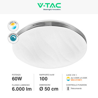 VT-8503 Plafoniera LED Tonda 60W SMD CCT 3in1 V-Tac Gallery