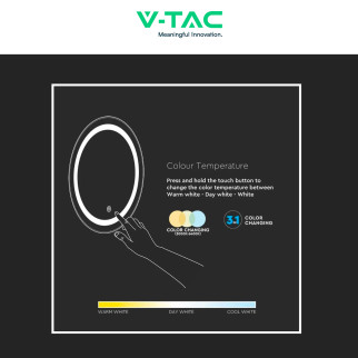 VT-8602 Lampada LED a Specchio 25W Touch Anti-Fog SMD V-Tac