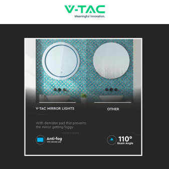 VT-8602 Lampada LED a Specchio 25W Touch Anti-Fog SMD V-Tac