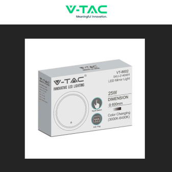 VT-8602 Lampada LED a Specchio 25W Touch Anti-Fog SMD V-Tac