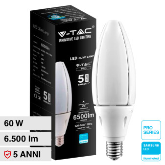 VT-260 Lampadina LED E40 60W Olive SMD Samsung V-Tac Pro