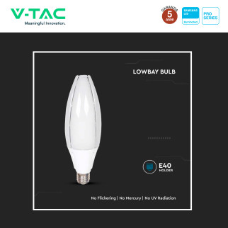VT-260 Lampadina LED E40 60W Olive SMD Samsung V-Tac Pro
