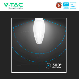 VT-260 Lampadina LED E40 60W Olive SMD Samsung V-Tac Pro