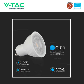 VT-227D Lampadina LED GU10 6W Faretto SMD Chip Samsung V-Tac